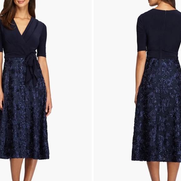 Embellished Surplice Cocktail Dress Size 14 ( D -  11) - Picture 2 of 7